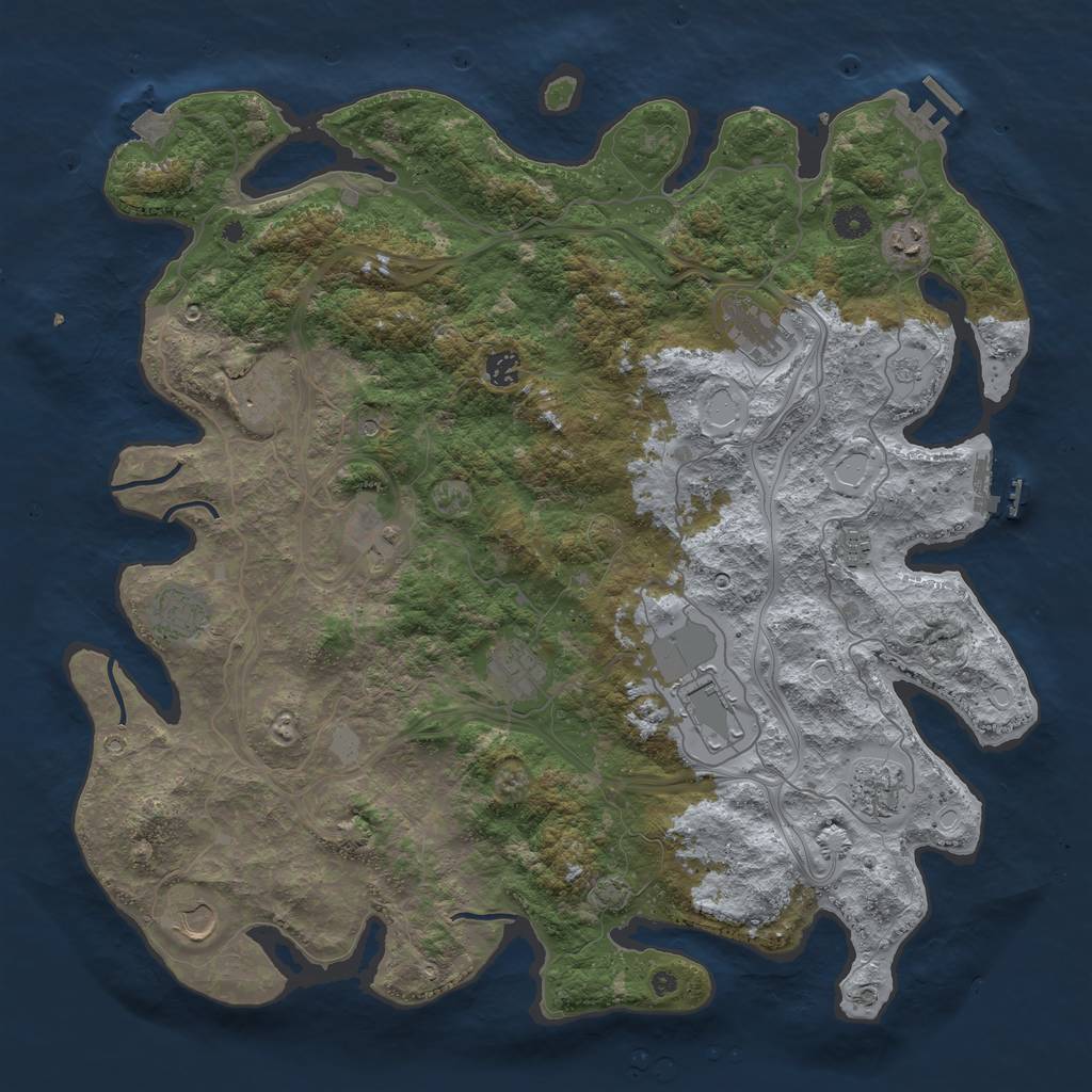 Rust Map: Procedural Map, Size: 4500, Seed: 770667028, 19 Monuments