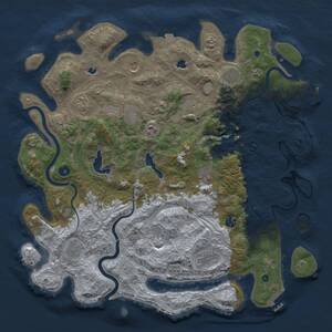 Thumbnail Rust Map: Procedural Map, Size: 4500, Seed: 458360091, 17 Monuments