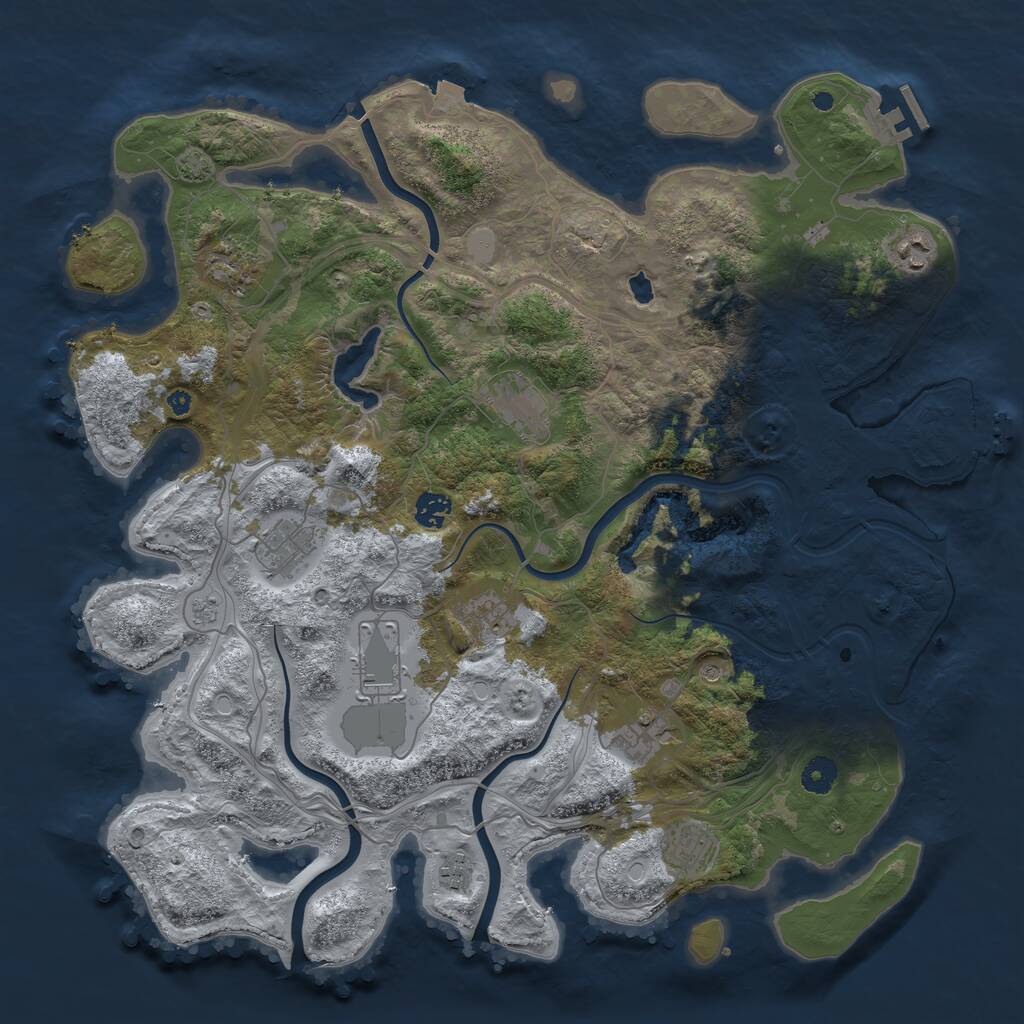 Rust Map: Procedural Map, Size: 4250, Seed: 264890891, 16 Monuments