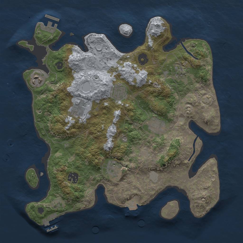 Rust Map: Procedural Map, Size: 3300, Seed: 988444189, 15 Monuments