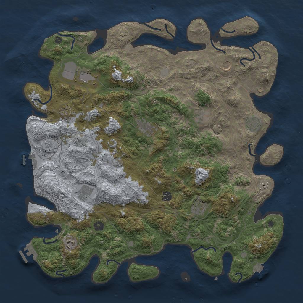 Rust Map: Procedural Map, Size: 4500, Seed: 1358735912, 19 Monuments