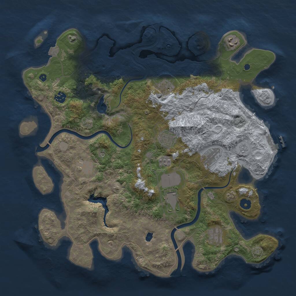 Rust Map: Procedural Map, Size: 4000, Seed: 624376732, 14 Monuments