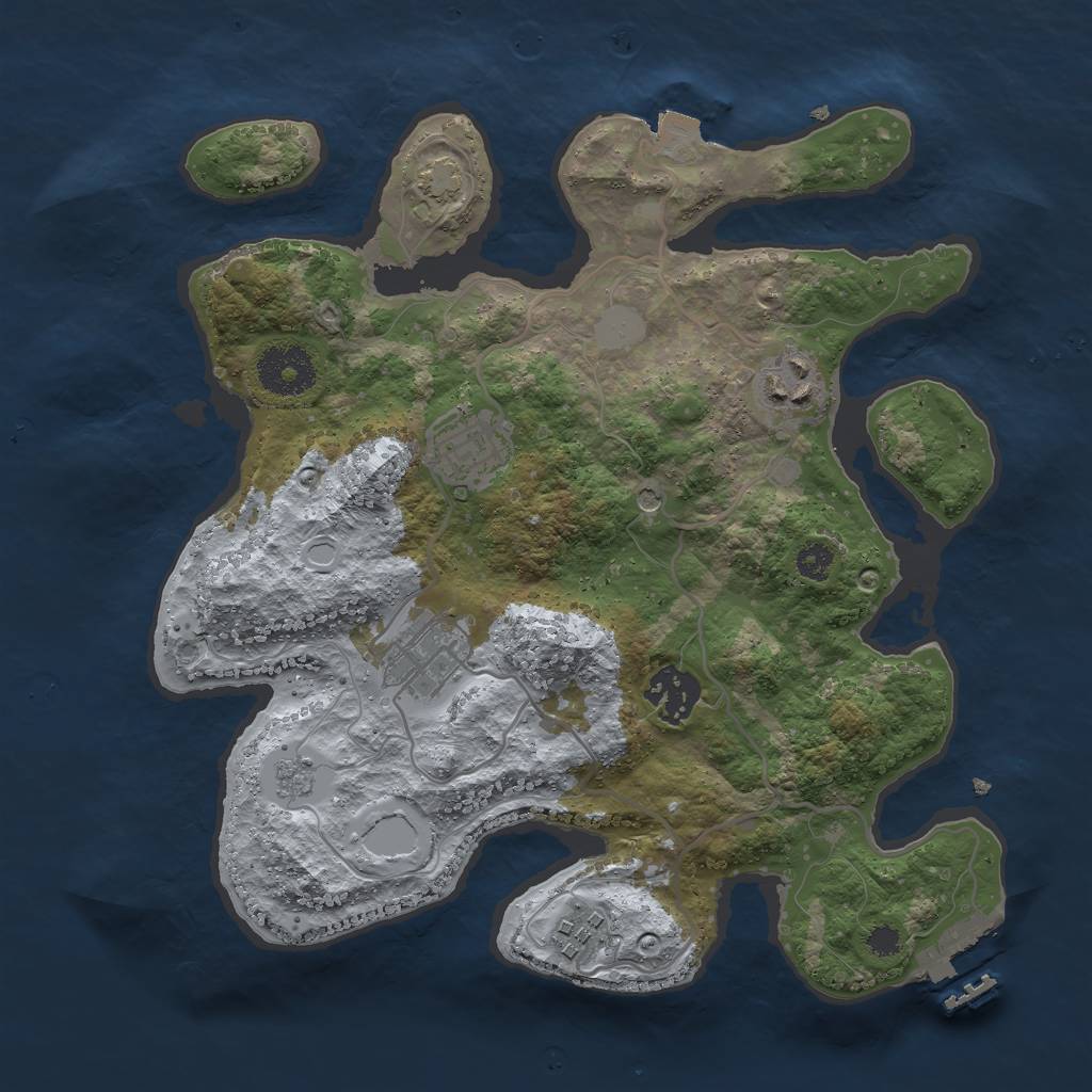 Rust Map: Procedural Map, Size: 3000, Seed: 2135202192, 12 Monuments