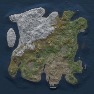 Thumbnail Rust Map: Procedural Map, Size: 3300, Seed: 1375539585, 15 Monuments