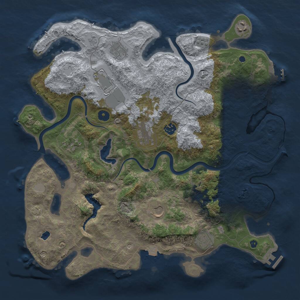 Rust Map: Procedural Map, Size: 4000, Seed: 559830, 15 Monuments