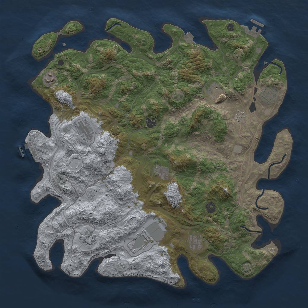 Rust Map: Procedural Map, Size: 4300, Seed: 45623776, 18 Monuments