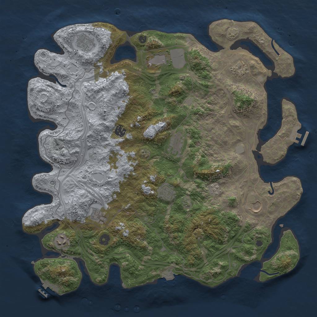 Rust Map: Procedural Map, Size: 4250, Seed: 300329690, 18 Monuments