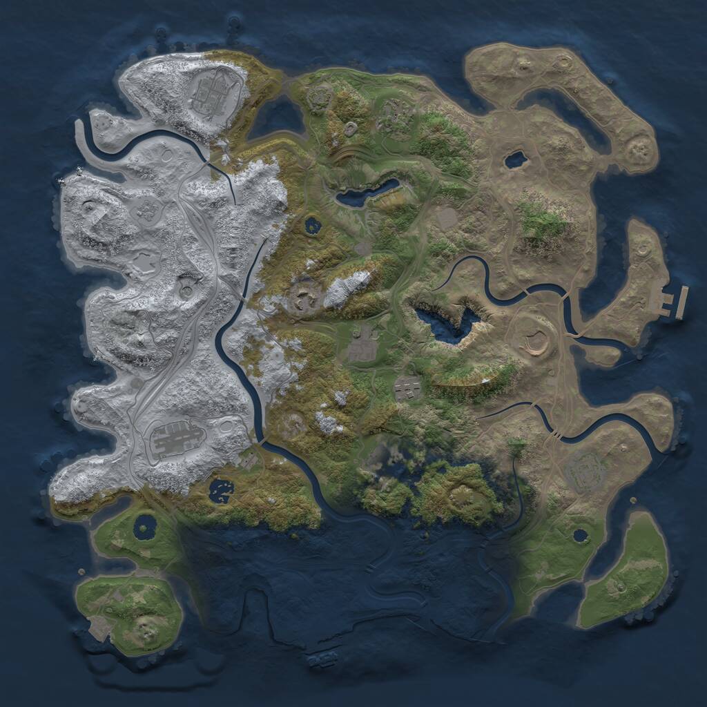 Rust Map: Procedural Map, Size: 4250, Seed: 300329690, 16 Monuments