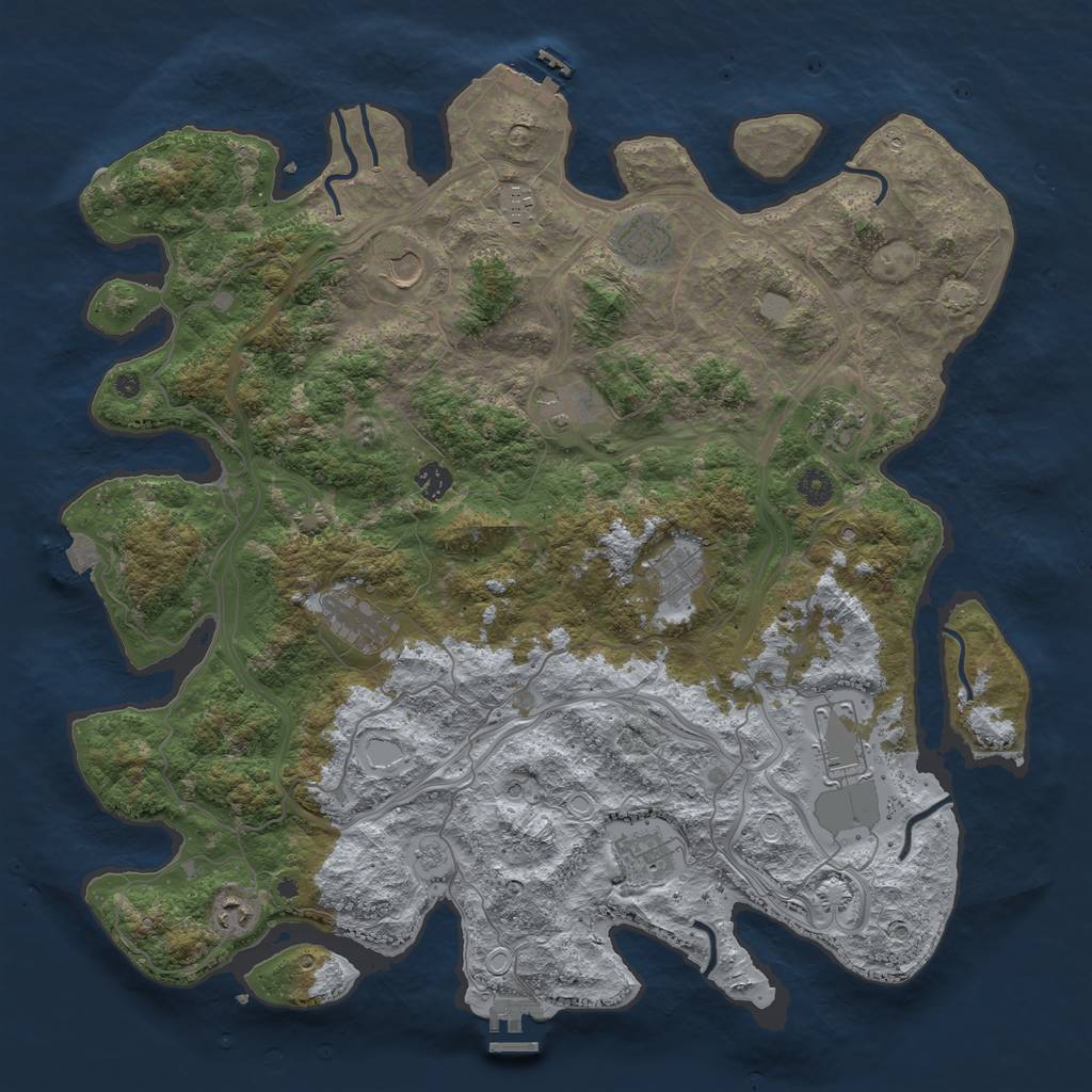 Rust Map: Procedural Map, Size: 4502, Seed: 7271, 19 Monuments