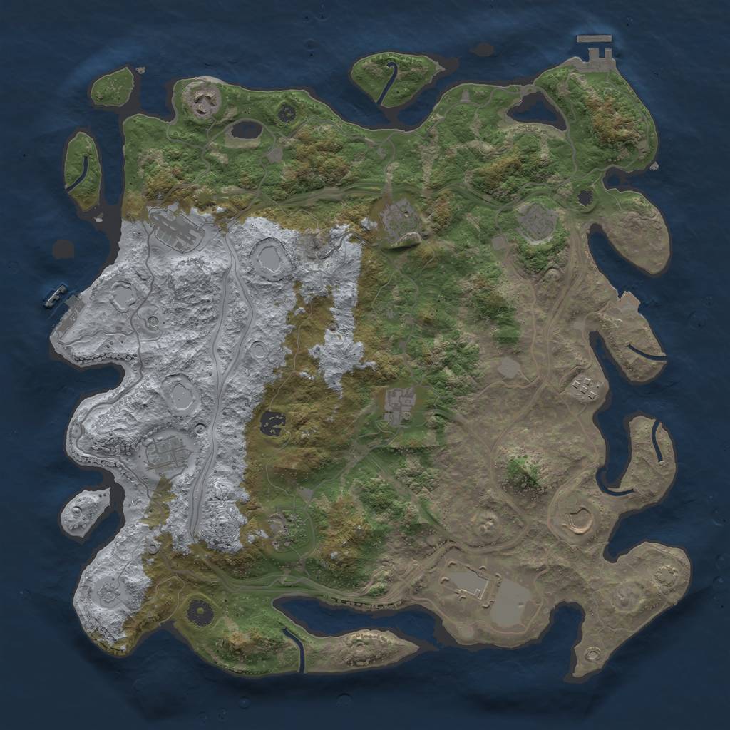 Rust Map: Procedural Map, Size: 4250, Seed: 85400427, 19 Monuments