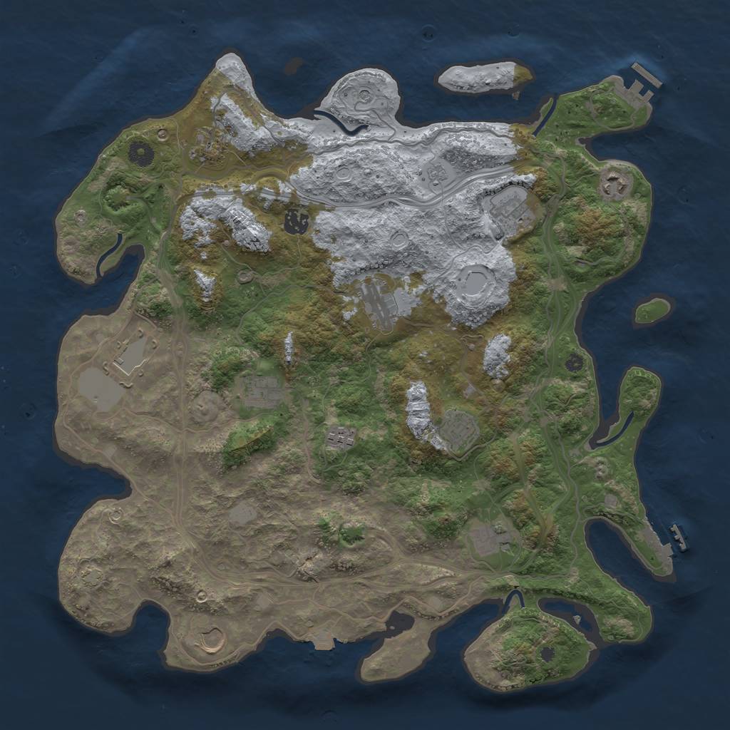 Rust Map: Procedural Map, Size: 4250, Seed: 9053024, 19 Monuments