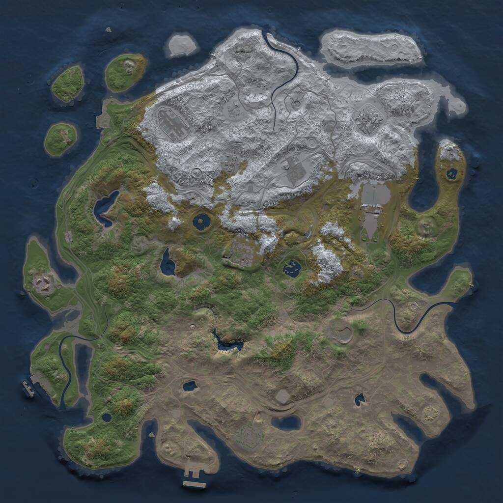 Rust Map: Procedural Map, Size: 4500, Seed: 14789490, 16 Monuments