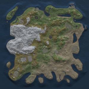 Thumbnail Rust Map: Procedural Map, Size: 4000, Seed: 1919516546, 19 Monuments