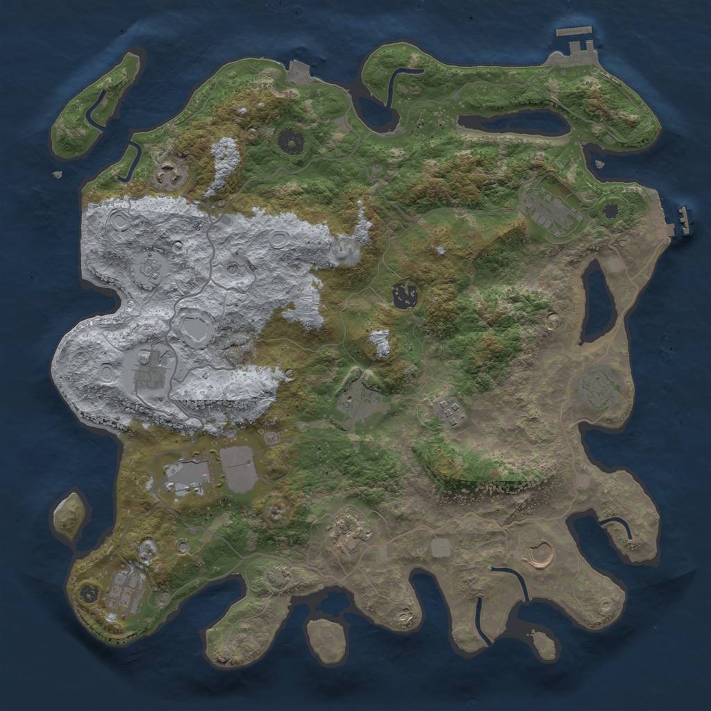 Rust Map: Procedural Map, Size: 4000, Seed: 1919516546, 19 Monuments