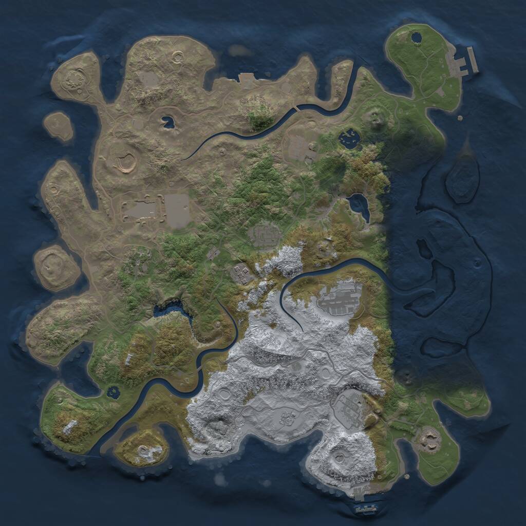 Rust Map: Procedural Map, Size: 4000, Seed: 79355168, 16 Monuments