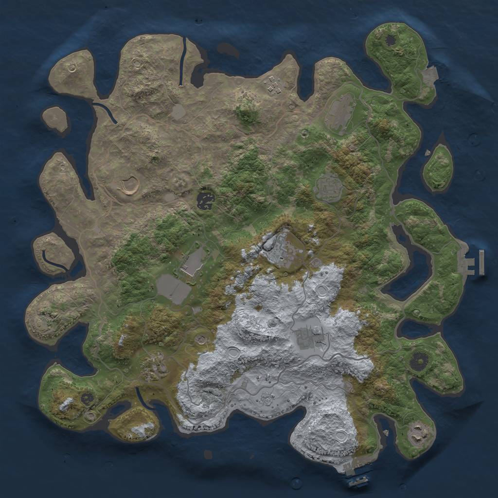 Rust Map: Procedural Map, Size: 4000, Seed: 79355168, 18 Monuments