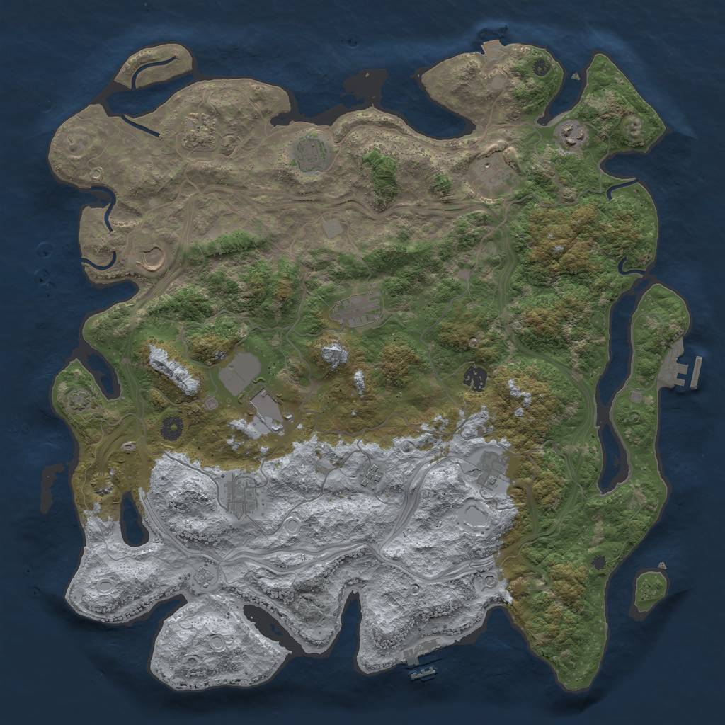 Rust Map: Procedural Map, Size: 4500, Seed: 1649564759, 19 Monuments