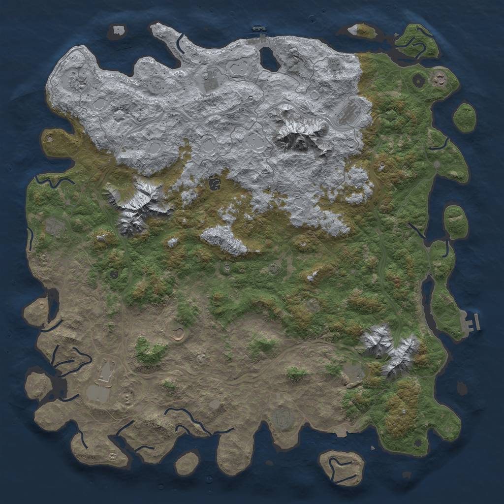 Rust Map: Procedural Map, Size: 6000, Seed: 21345, 19 Monuments