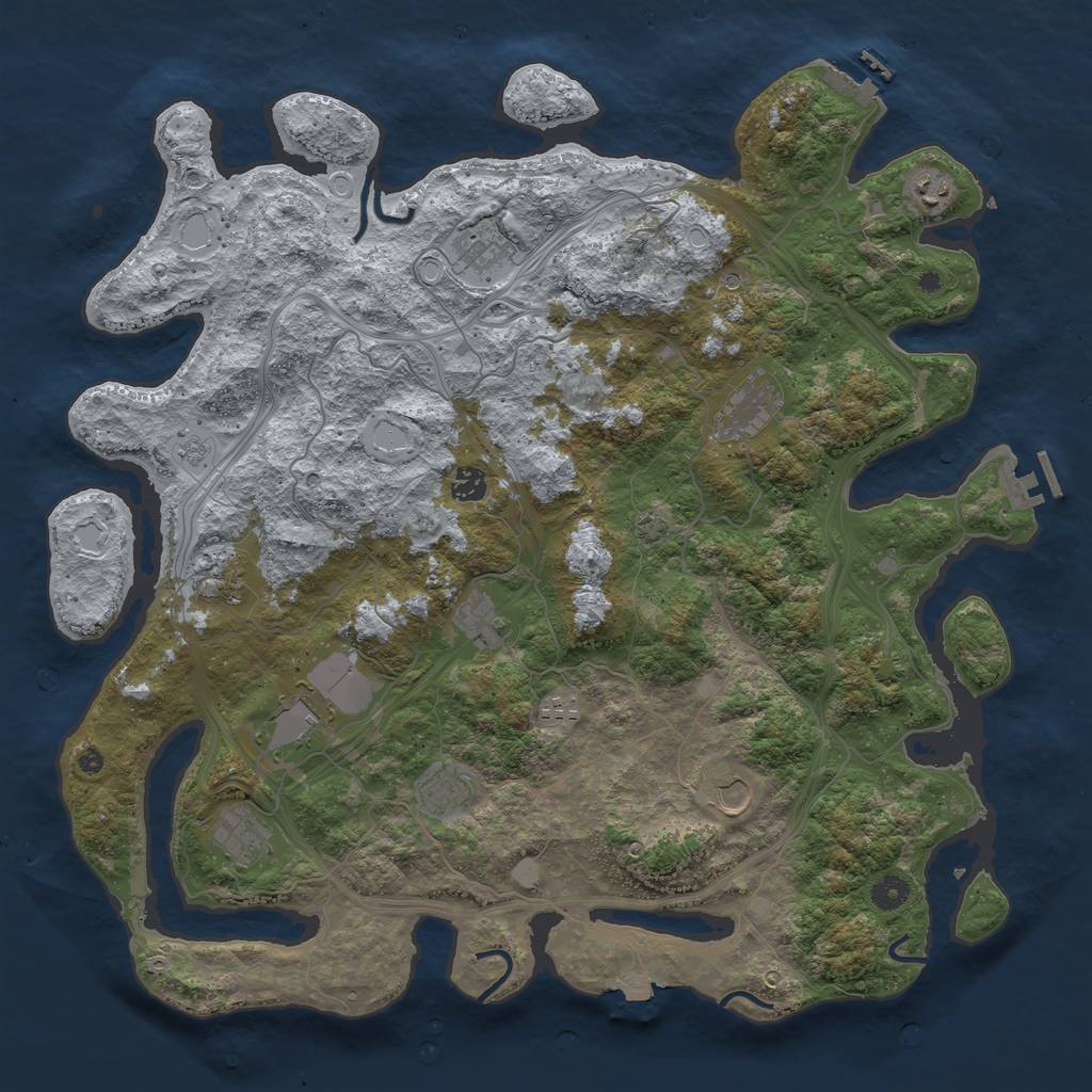 Rust Map: Procedural Map, Size: 4500, Seed: 89355, 19 Monuments