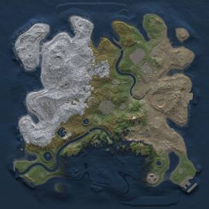 Thumbnail Rust Map: Procedural Map, Size: 3500, Seed: 307136406, 14 Monuments