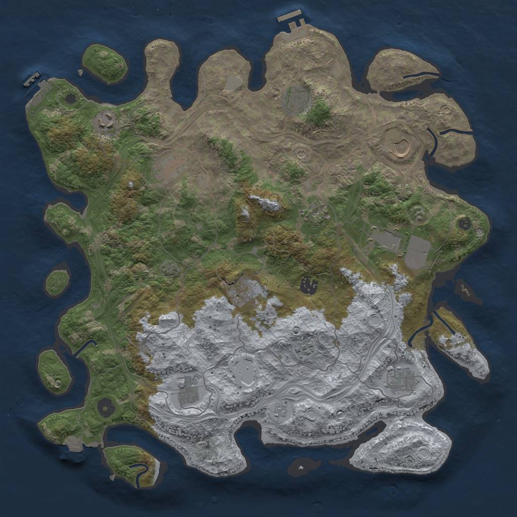 Rust Map: Procedural Map, Size: 4250, Seed: 622910130, 19 Monuments