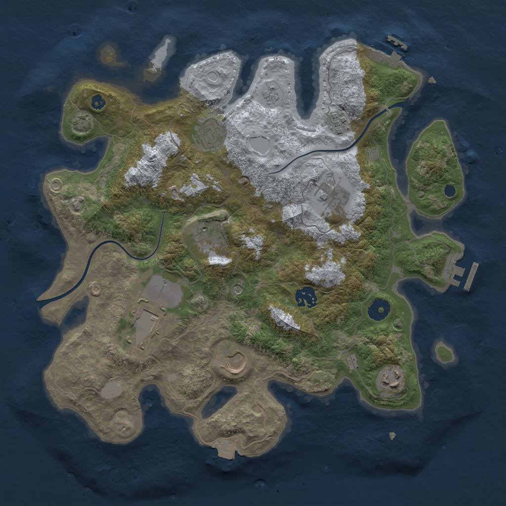 Rust Map: Procedural Map, Size: 3500, Seed: 1520523663, 14 Monuments