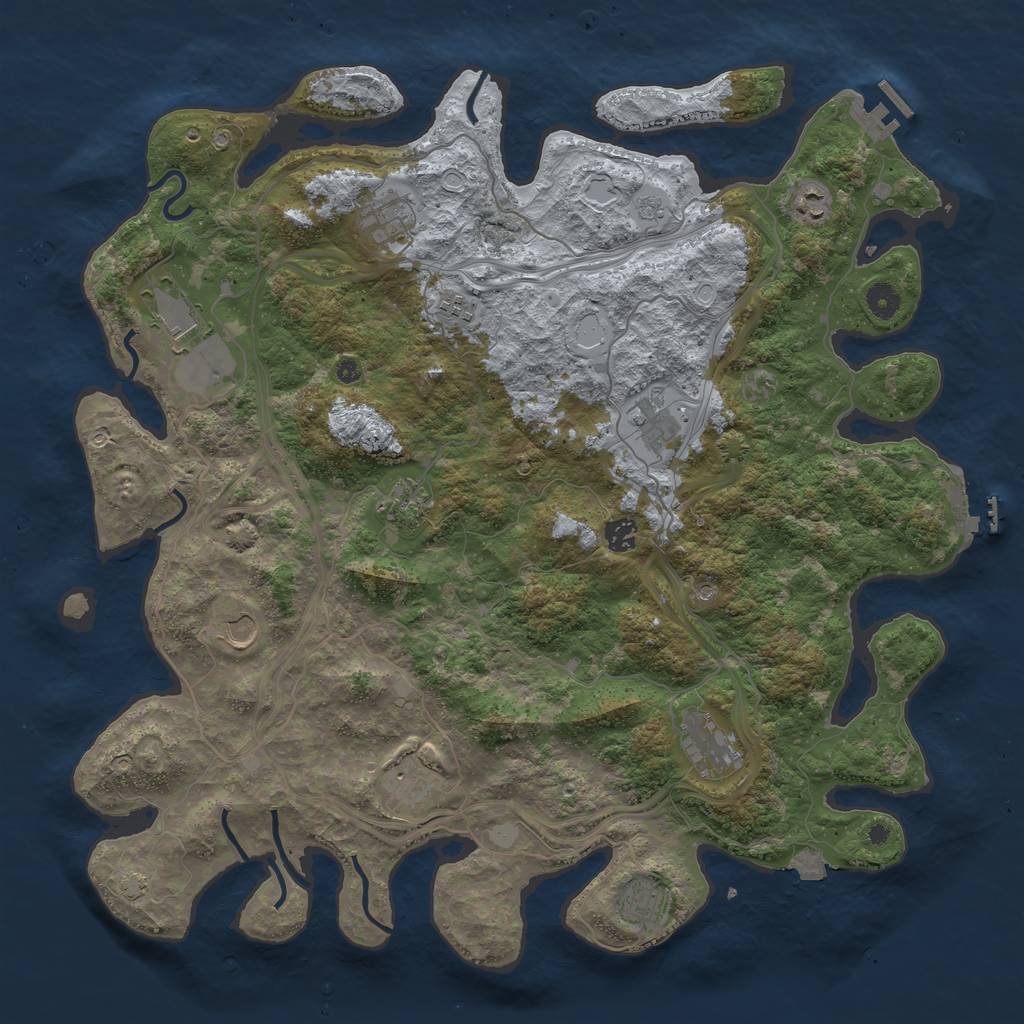 Rust Map: Procedural Map, Size: 4500, Seed: 29051978, 19 Monuments