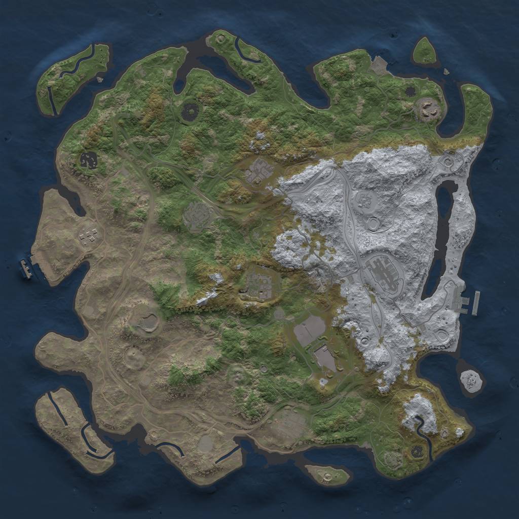 Rust Map: Procedural Map, Size: 4250, Seed: 1952004034, 18 Monuments