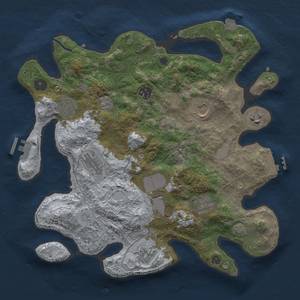 Thumbnail Rust Map: Procedural Map, Size: 3500, Seed: 307216092, 17 Monuments