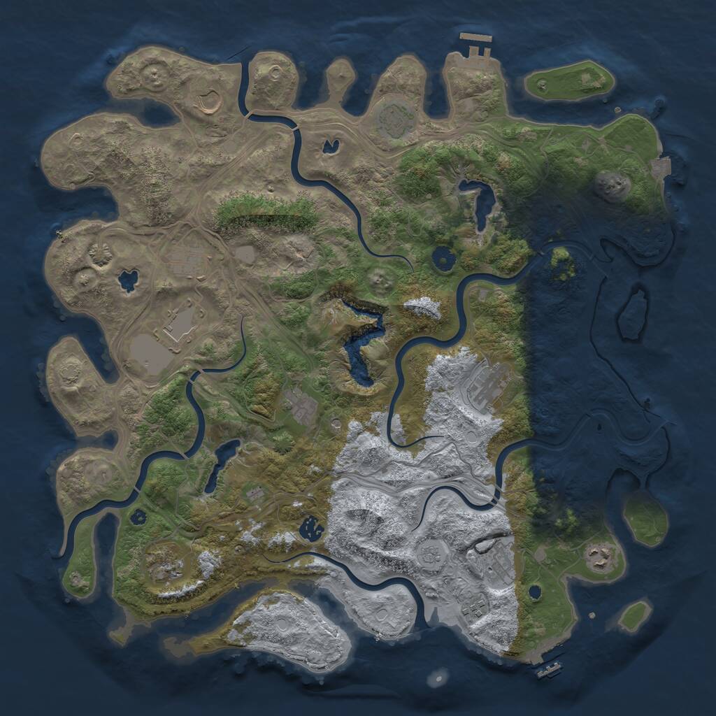Rust Map: Procedural Map, Size: 4500, Seed: 1757585734, 17 Monuments
