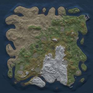 Thumbnail Rust Map: Procedural Map, Size: 4500, Seed: 1757585734, 19 Monuments