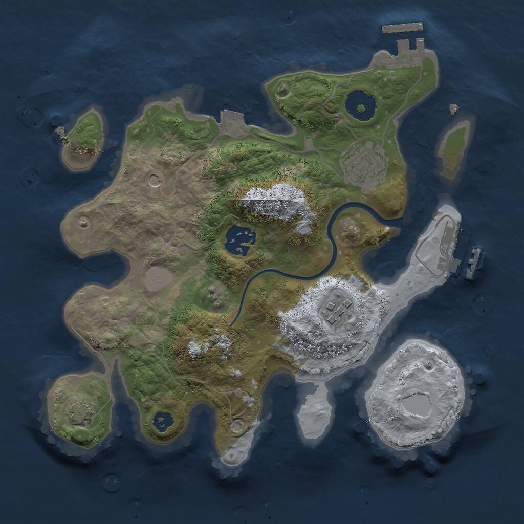 Rust Map: Procedural Map, Size: 2600, Seed: 548828079, 8 Monuments