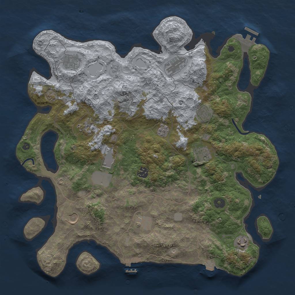 Rust Map: Procedural Map, Size: 4000, Seed: 1098399649, 19 Monuments