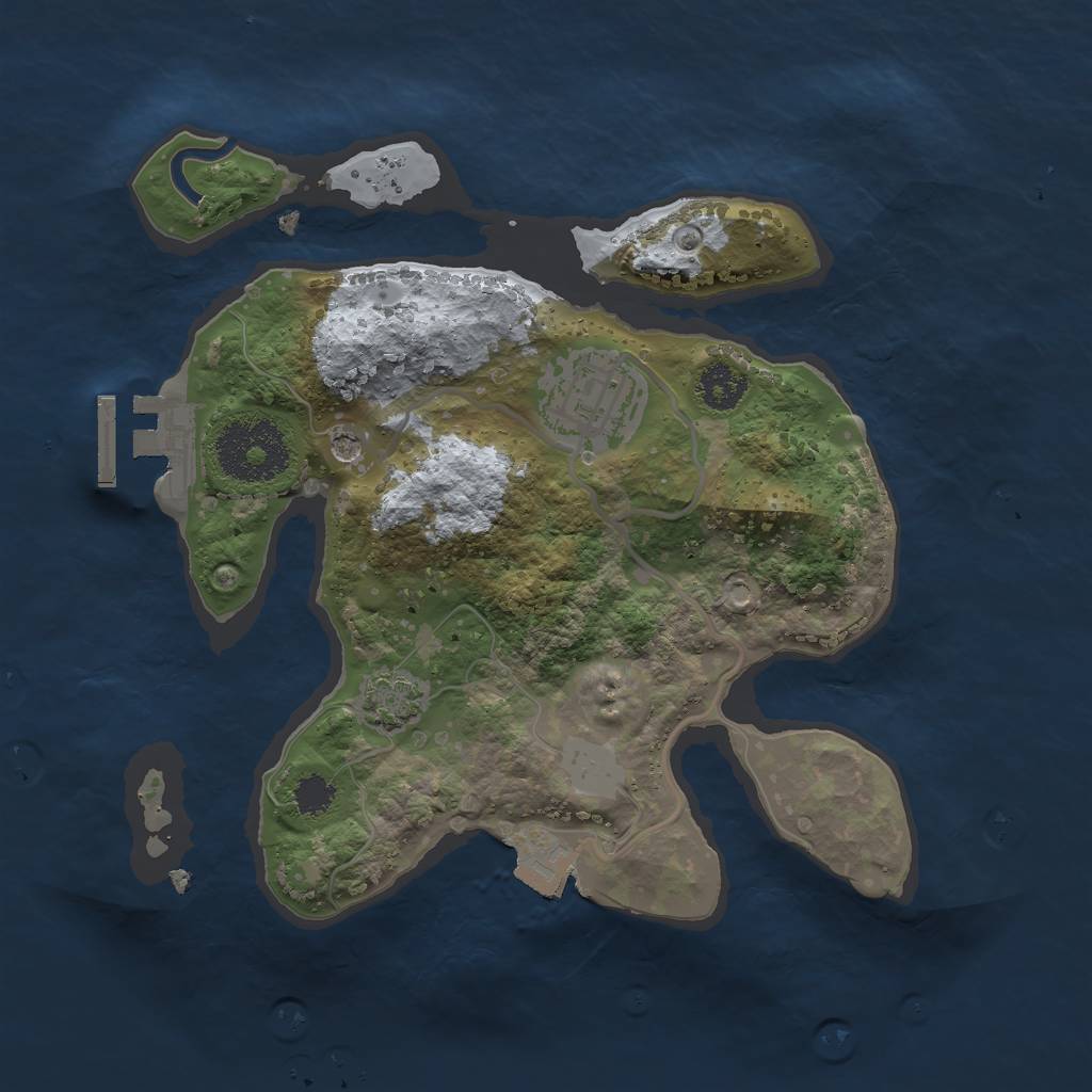 Rust Map: Procedural Map, Size: 2400, Seed: 1645410948, 7 Monuments