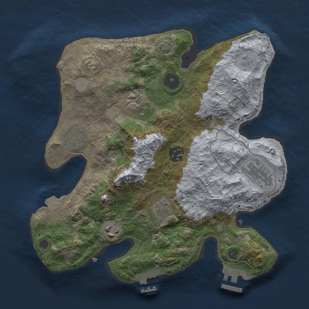 Rust Map: Procedural Map, Size: 3000, Seed: 311632555, 14 Monuments