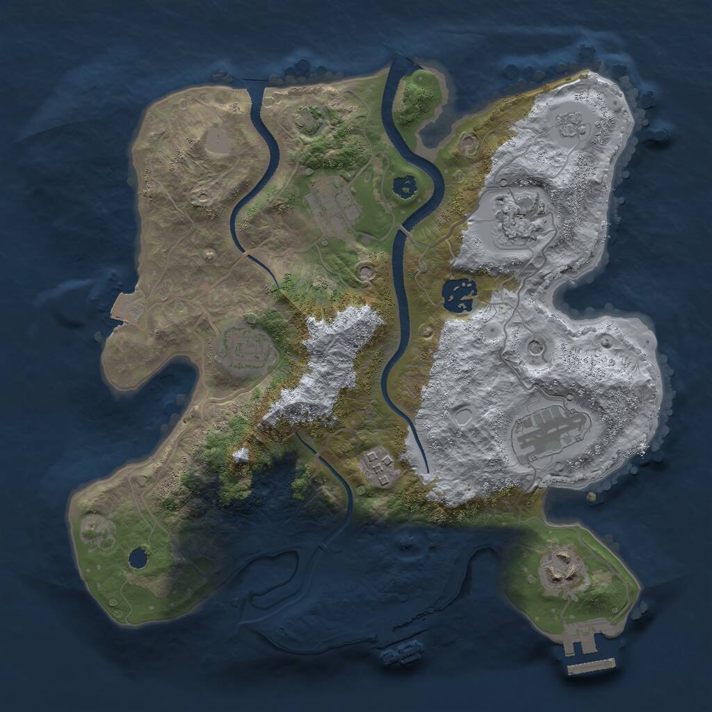 Rust Map: Procedural Map, Size: 3000, Seed: 311632555, 13 Monuments