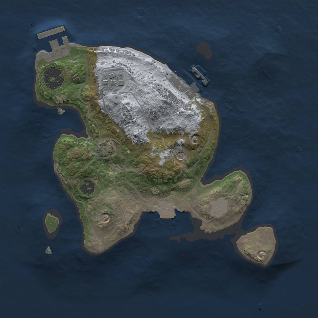 Rust Map: Procedural Map, Size: 2300, Seed: 704785083, 8 Monuments