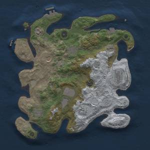 Thumbnail Rust Map: Procedural Map, Size: 3500, Seed: 1783869033, 17 Monuments