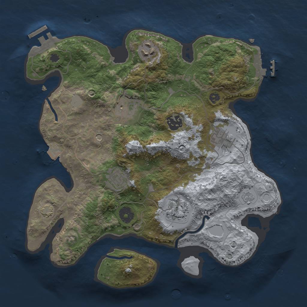 Rust Map: Procedural Map, Size: 3000, Seed: 958429902, 14 Monuments