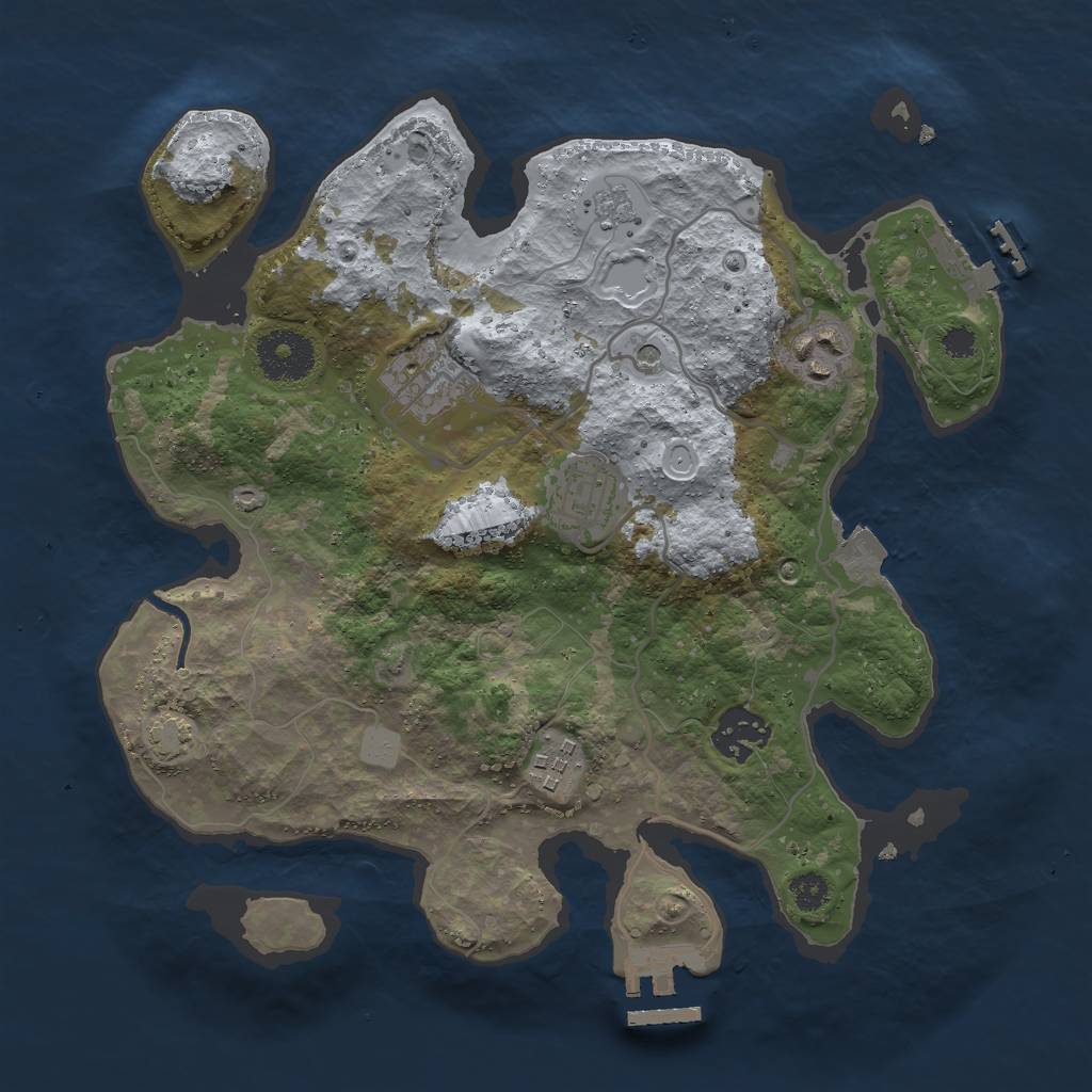 Rust Map: Procedural Map, Size: 3000, Seed: 8666, 13 Monuments