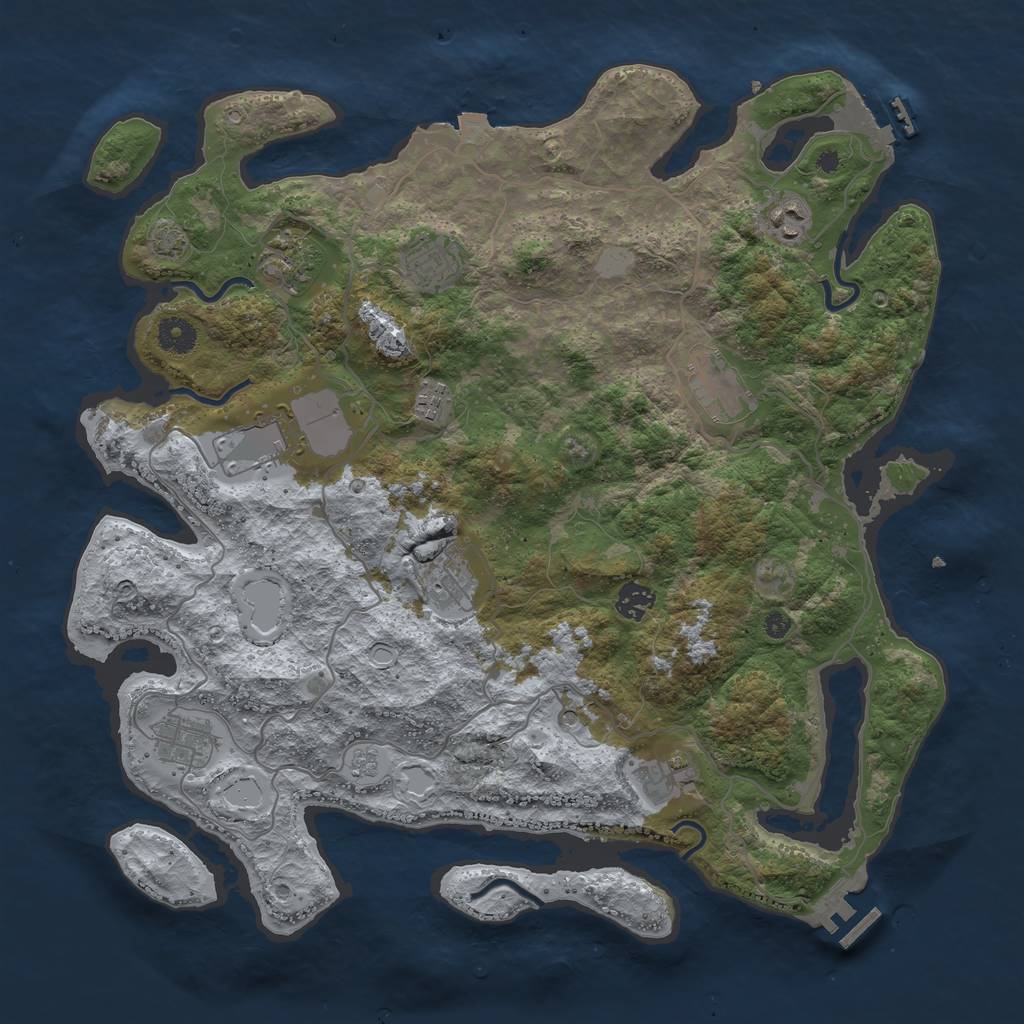 Rust Map: Procedural Map, Size: 4050, Seed: 133331, 18 Monuments