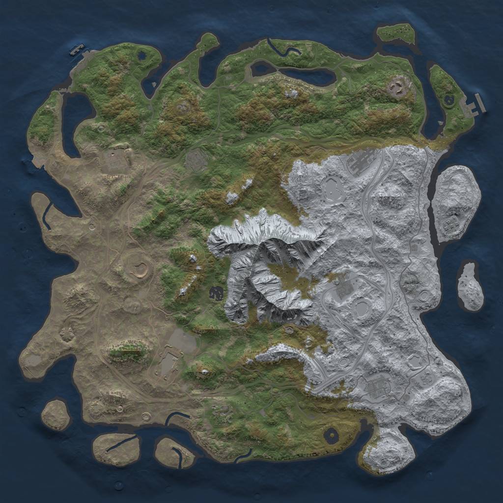 Rust Map: Procedural Map, Size: 5000, Seed: 78346736, 19 Monuments