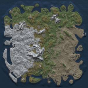 Thumbnail Rust Map: Procedural Map, Size: 6000, Seed: 958429971, 19 Monuments