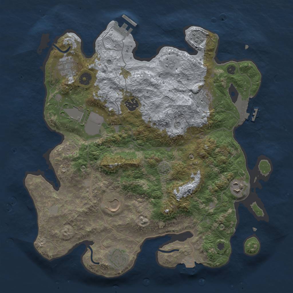 Rust Map: Procedural Map, Size: 3500, Seed: 1248582926, 16 Monuments