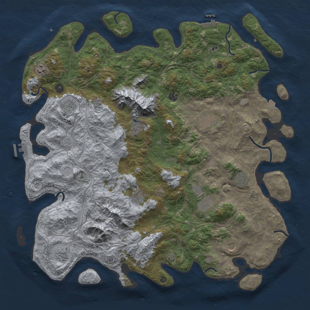 Rust Map: Procedural Map, Size: 5000, Seed: 902474631, 19 Monuments