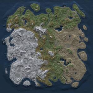 Thumbnail Rust Map: Procedural Map, Size: 5000, Seed: 902474631, 16 Monuments