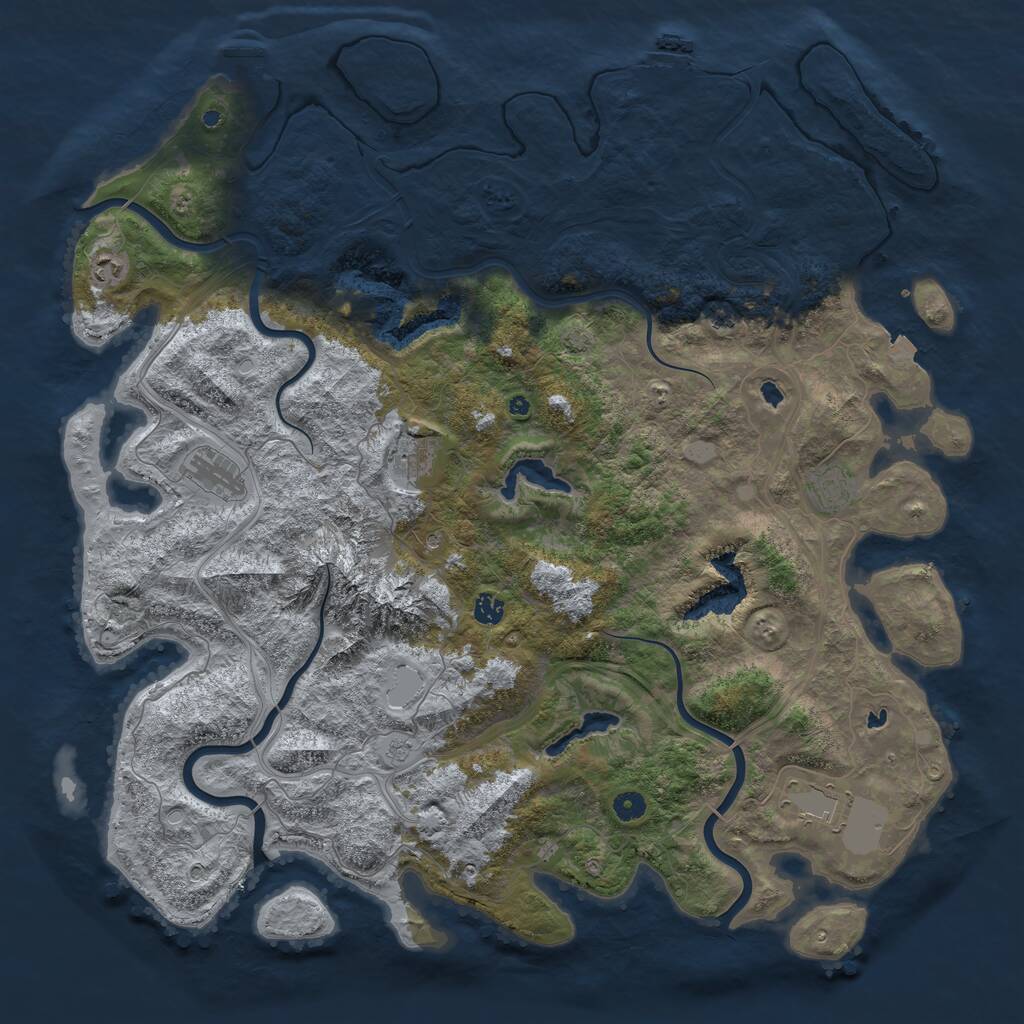 Rust Map: Procedural Map, Size: 5000, Seed: 902474631, 13 Monuments