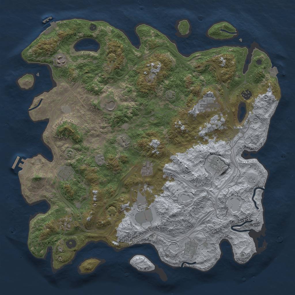 Rust Map: Procedural Map, Size: 4500, Seed: 1573135970, 19 Monuments