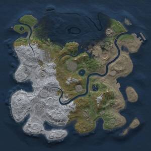 Thumbnail Rust Map: Procedural Map, Size: 3500, Seed: 1258169101, 14 Monuments
