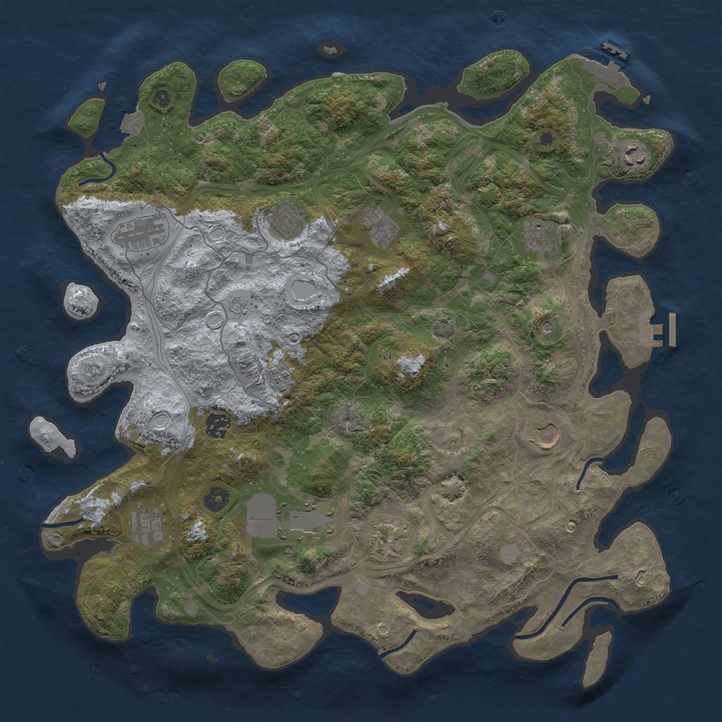 Rust Map: Procedural Map, Size: 4250, Seed: 1939756779, 19 Monuments